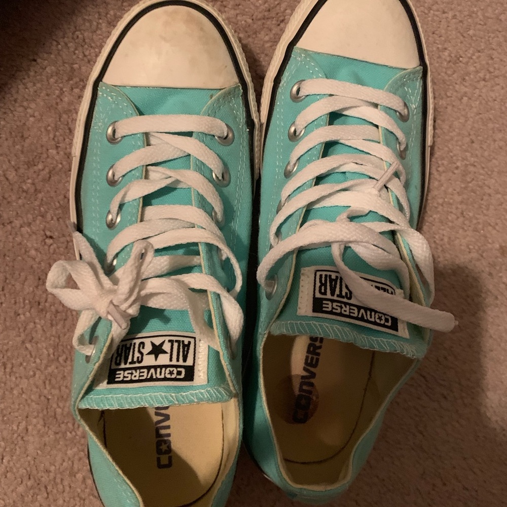 Light blue turquoise converse